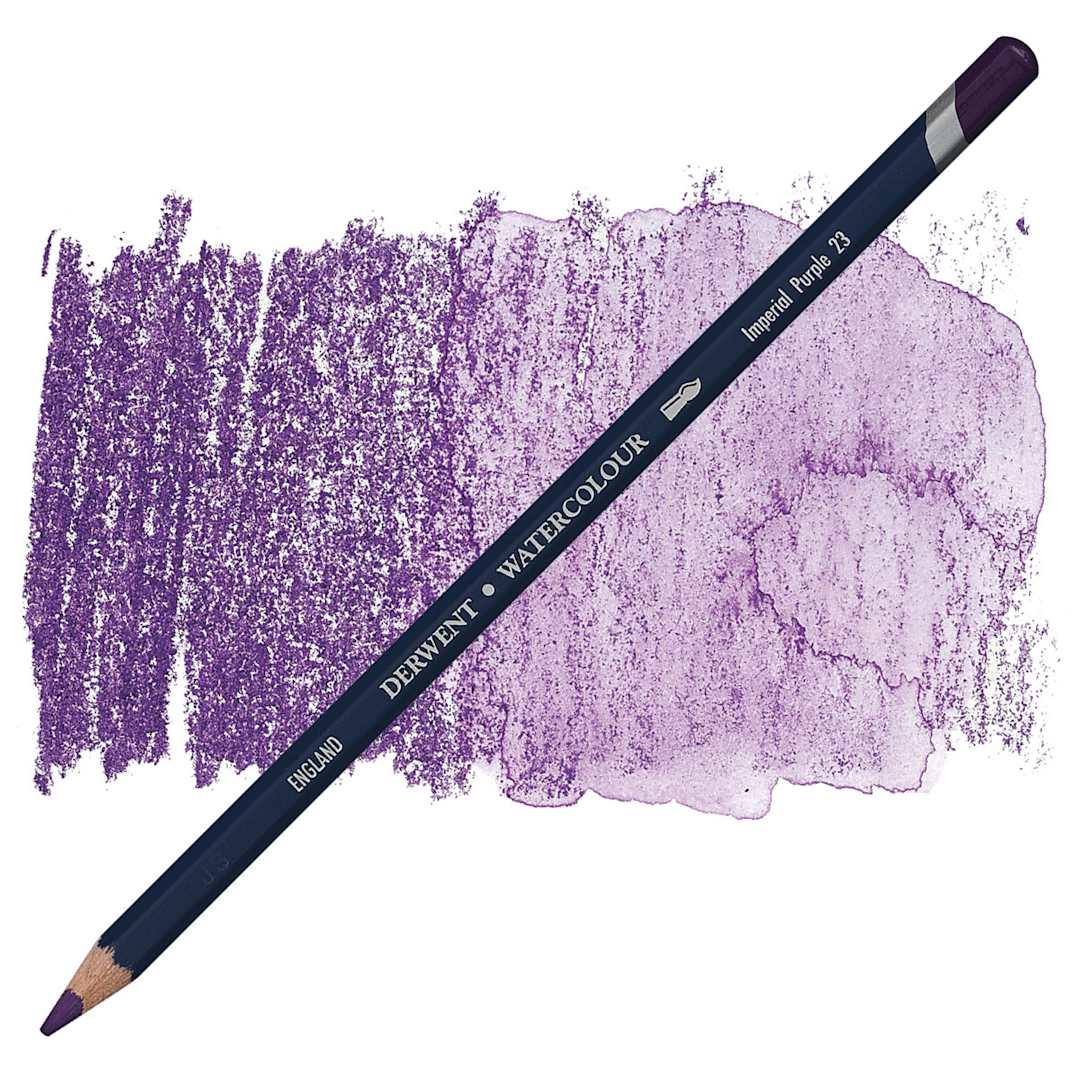Open in modal - Derwent Watercolor Pencil - Imperial Purple pencil and swatch