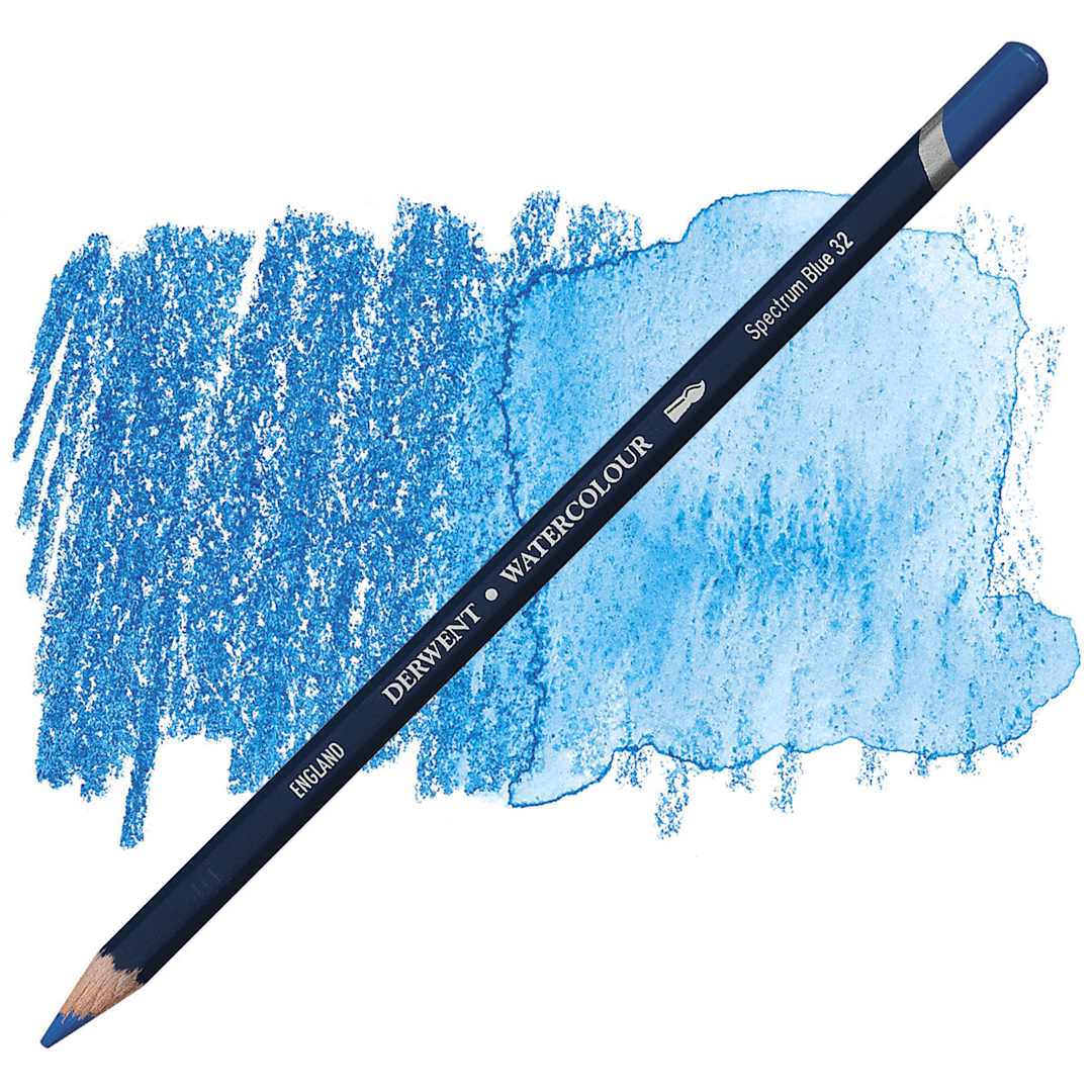 Open in modal - Derwent Watercolor Pencil - Spectrum Blue pencil and swatch