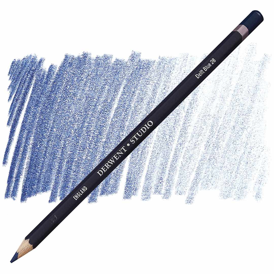 Open in modal - Derwent Studio Colored Pencil - Delft Blue pencil and swatch