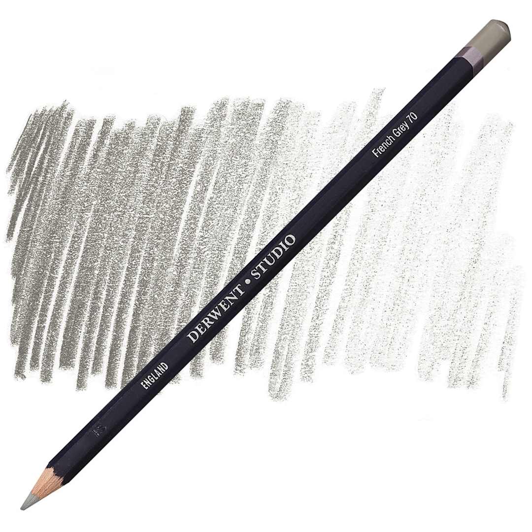 Open in modal - Derwent Studio Colored Pencil - French Gray pencil and swatch