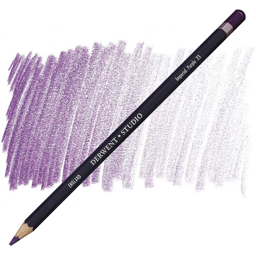 Open in modal - Derwent Studio Colored Pencil - Imperial Purple pencil and swatch