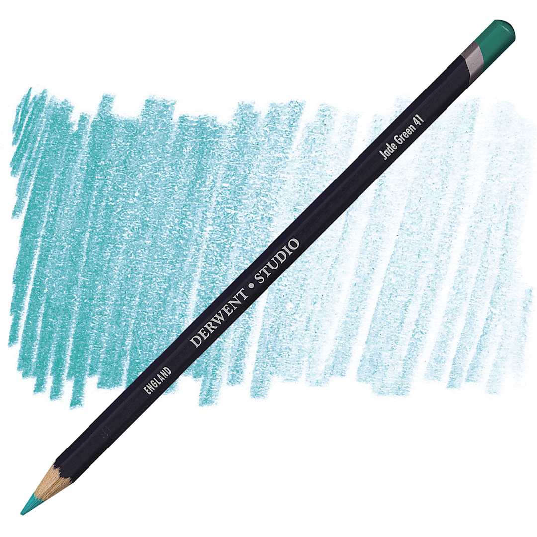Open in modal - Derwent Studio Colored Pencil - Jade Green pencil and swatch
