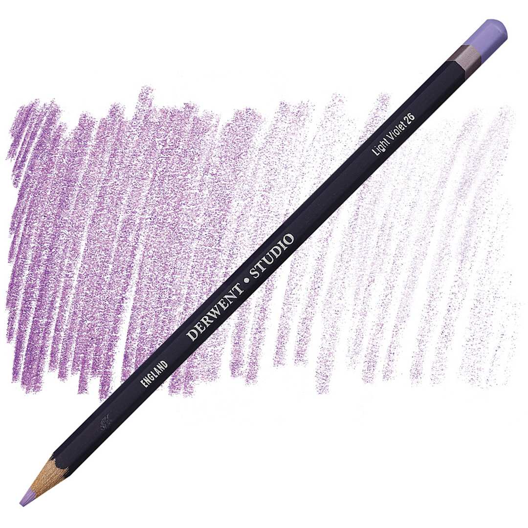 Open in modal - Derwent Studio Colored Pencil - Light Violet pencil and swatch