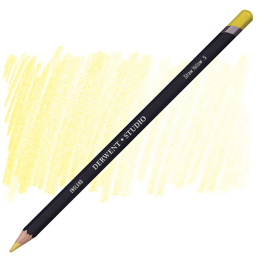 Open in modal - Derwent Studio Colored Pencil - Straw Yellow pencil and swatch