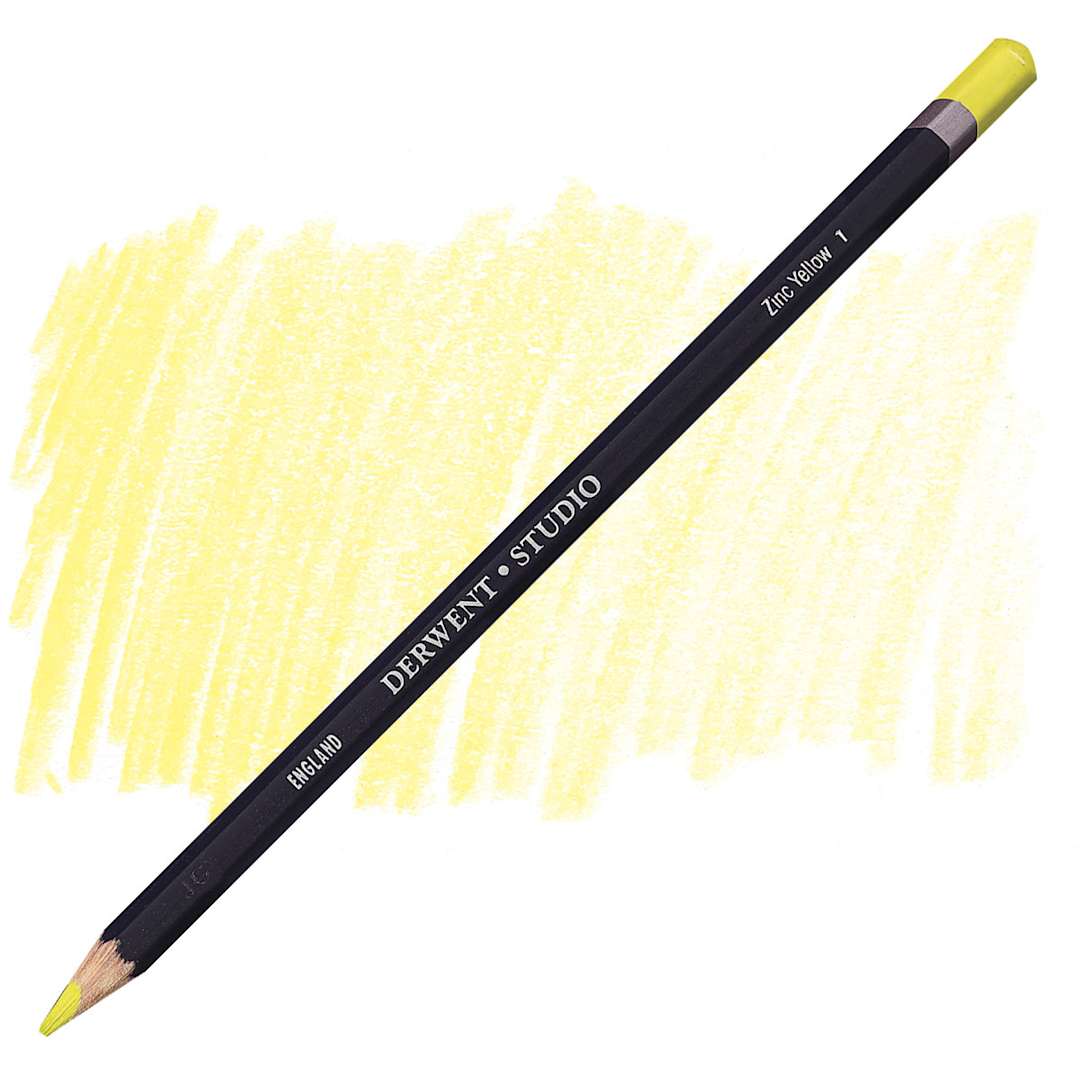 Open in modal - Derwent Studio Colored Pencil - Zinc Yellow pencil and swatch
