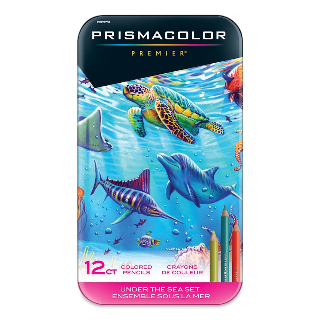 Open in modal - Prismacolor Premier Colored Pencils - Set of 12, Under the Sea Colors, front of the packaging