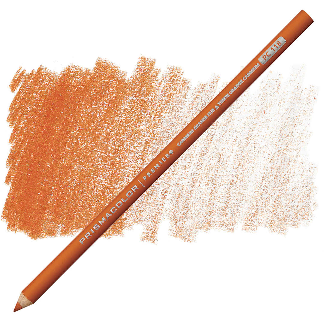 Open in modal - Prismacolor Premier Colored Pencil - Cadmium Orange Hue pencil and swatch