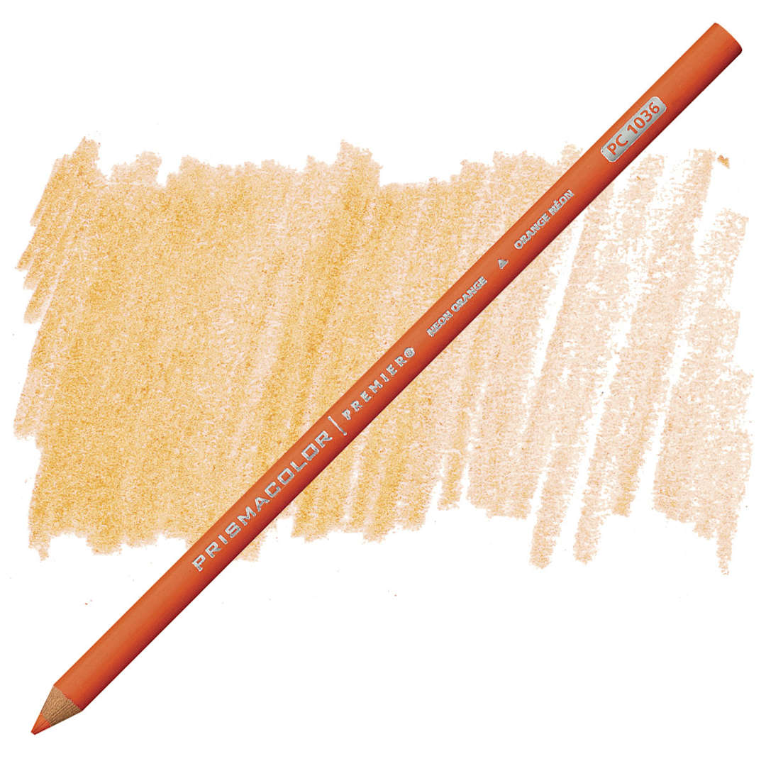 Open in modal - Prismacolor Premier Colored Pencil - Neon Orange pencil and swatch