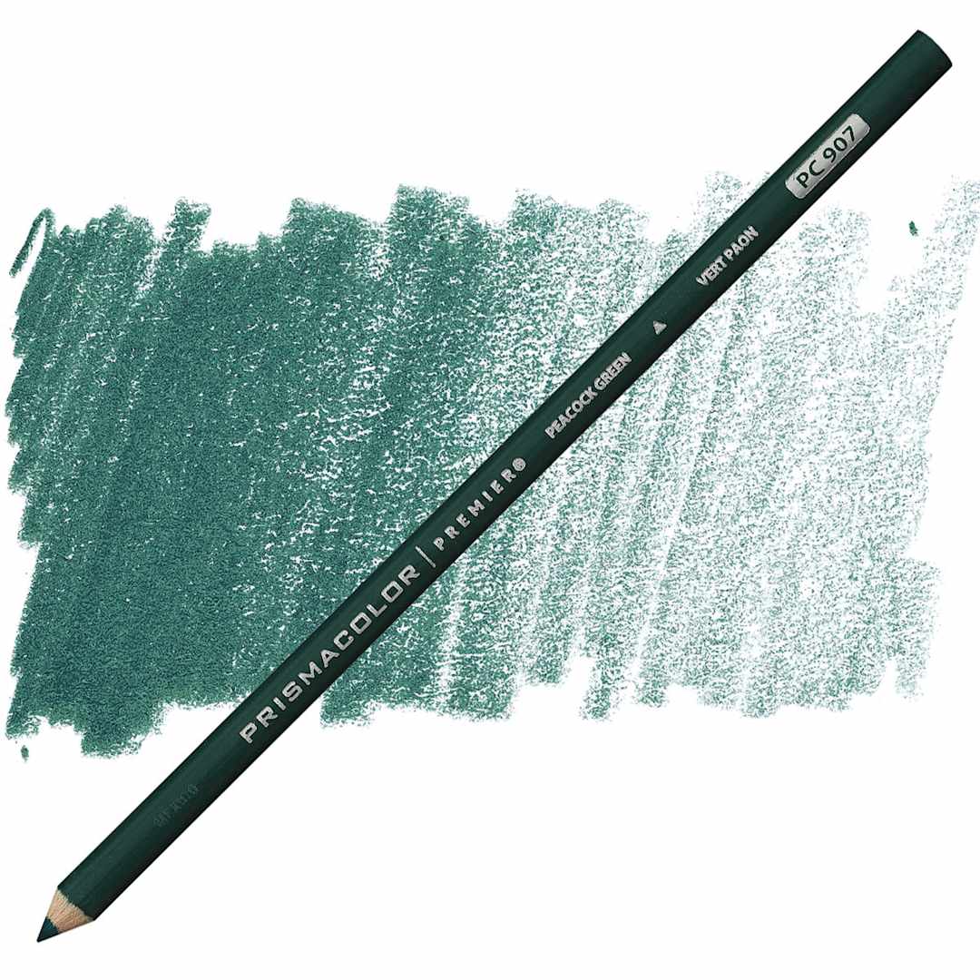 Open in modal - Prismacolor Premier Colored Pencil - Peacock Green pencil and swatch