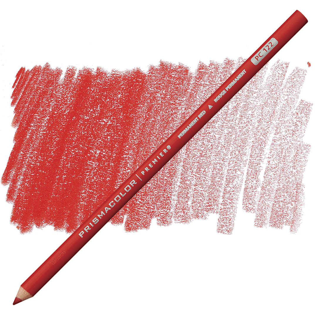 Open in modal - Prismacolor Premier Colored Pencil - Permanent Red pencil and swatch