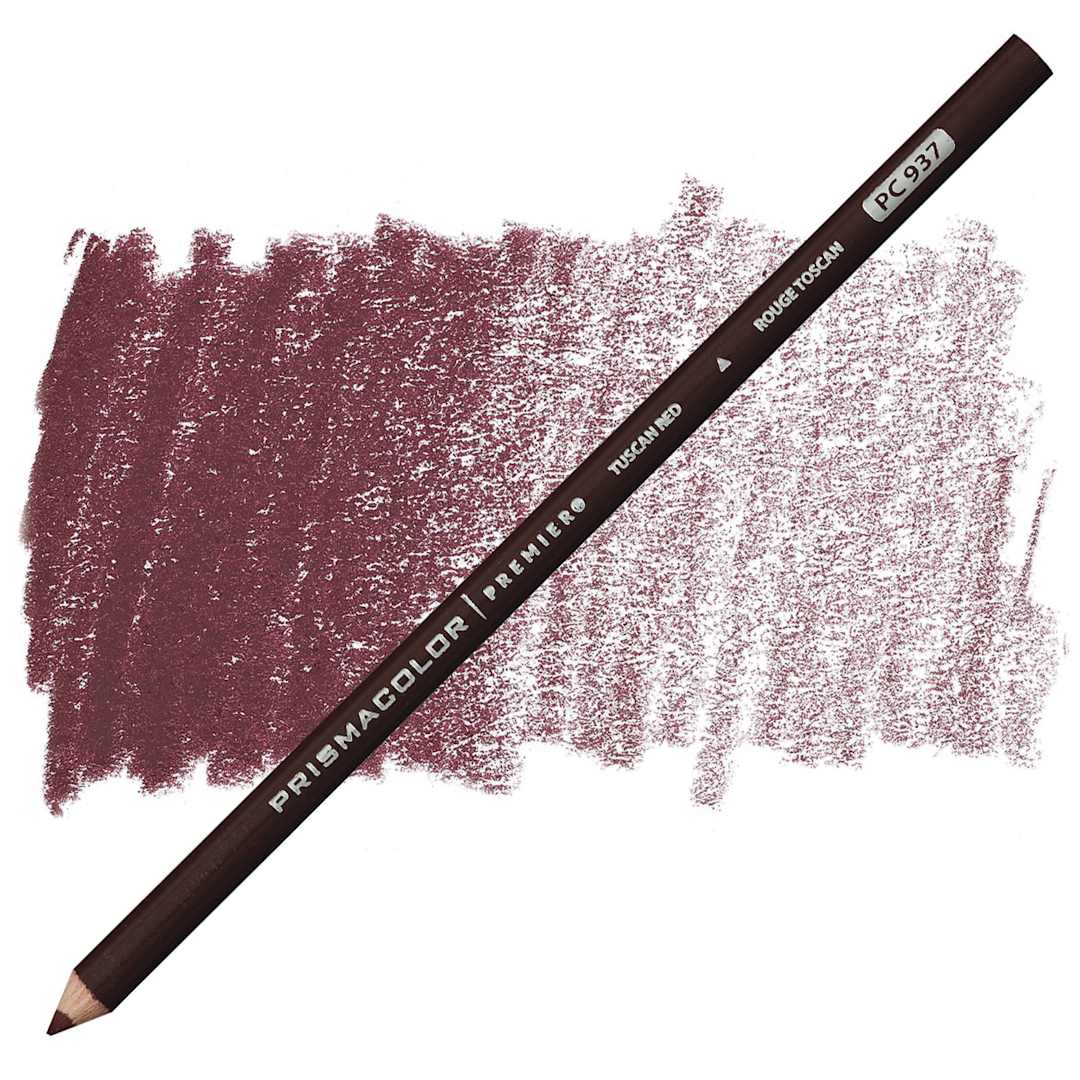 Open in modal - Prismacolor Premier Colored Pencil - Tuscan Red pencil and swatch