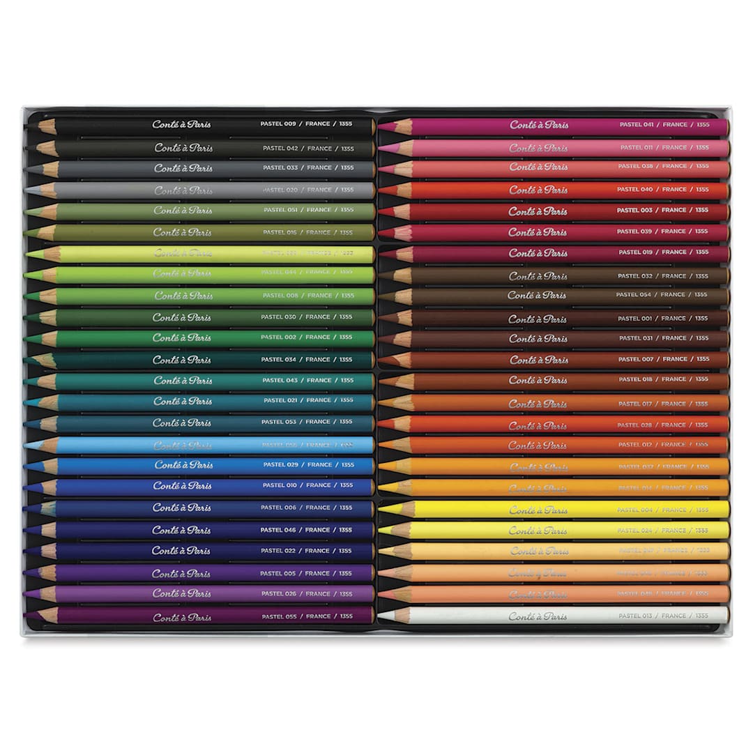 Open in modal - Conté à Paris Pastel Pencil Set - Set of 48, Assorted Colors, Box contents