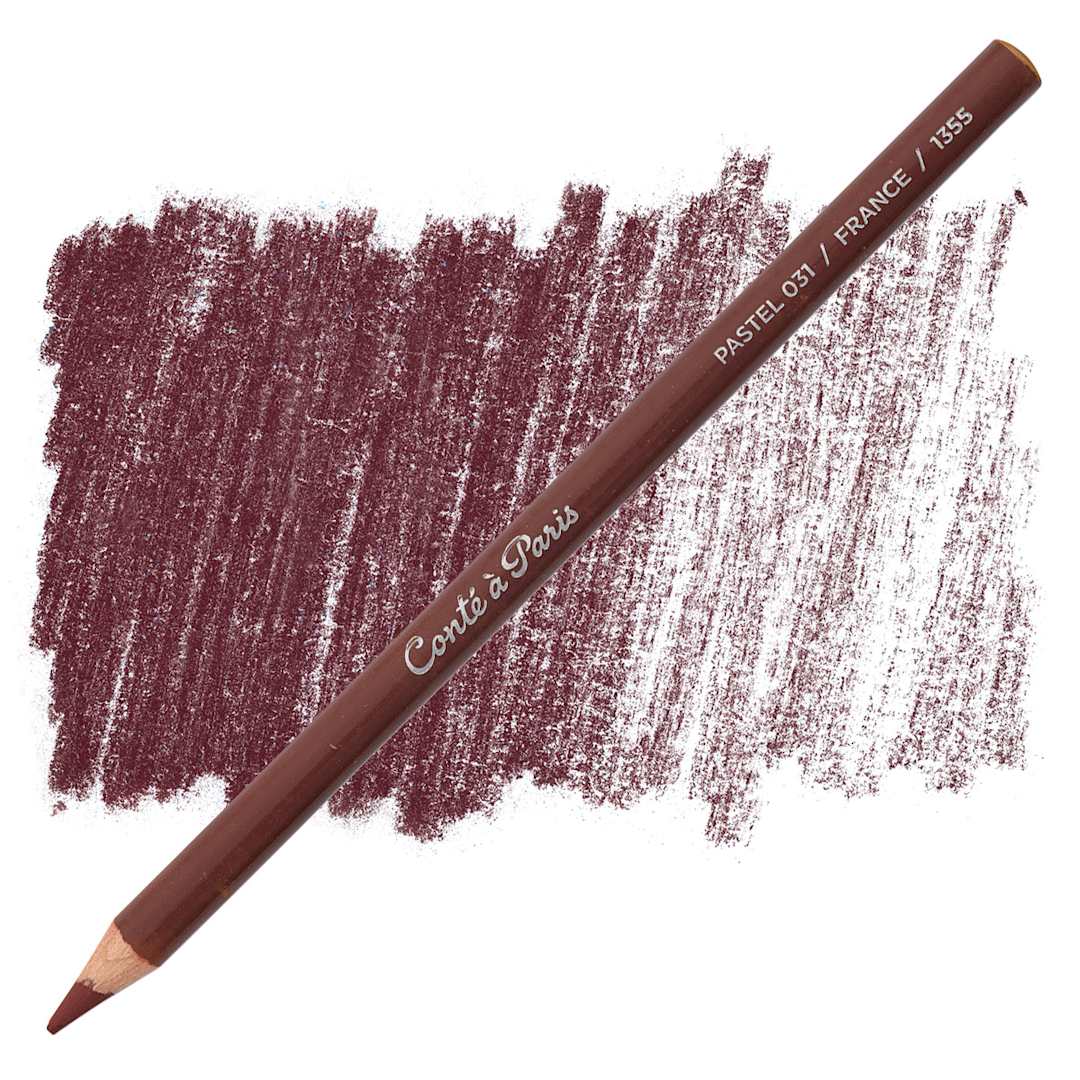 Open in modal - Conté à Paris Pastel Pencil - Bordeaux pencil and swatch