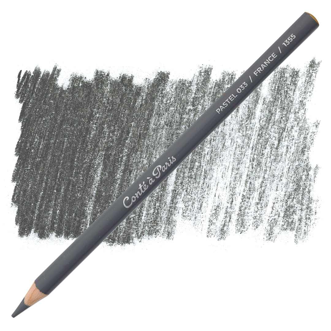 Open in modal - Conté à Paris Pastel Pencil - Dark Gray pencil and swatch