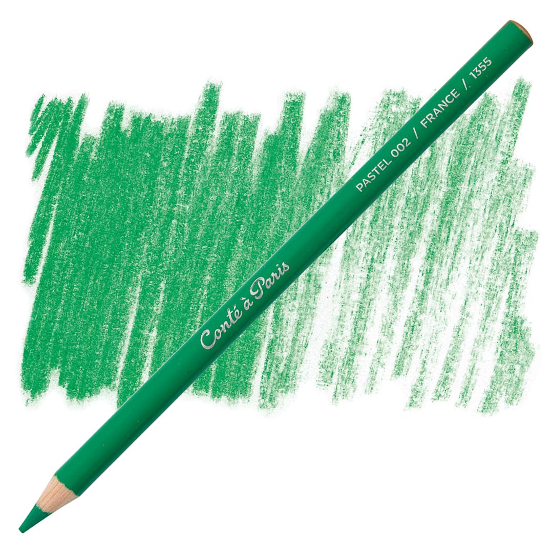 Open in modal - Conté à Paris Pastel Pencil - Dark Green pencil and swatch