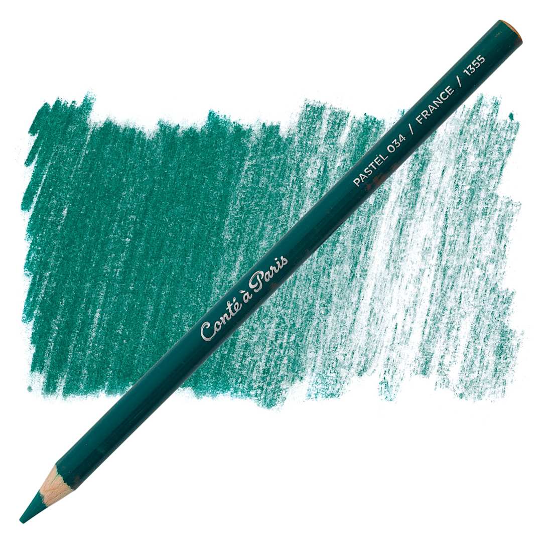 Open in modal - Conté à Paris Pastel Pencil - Emerald Green pencil and swatch