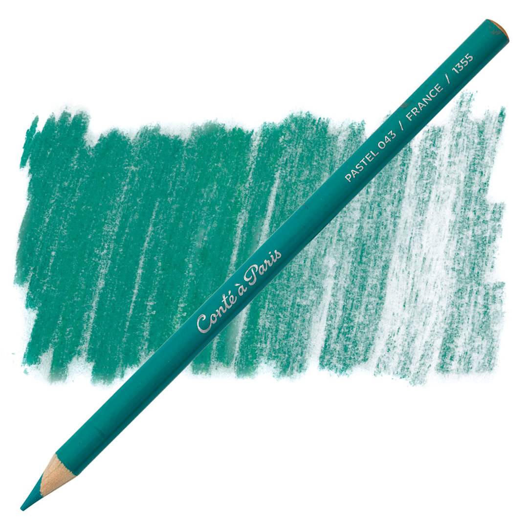 Open in modal - Conté à Paris Pastel Pencil - Prussian Green pencil and swatch