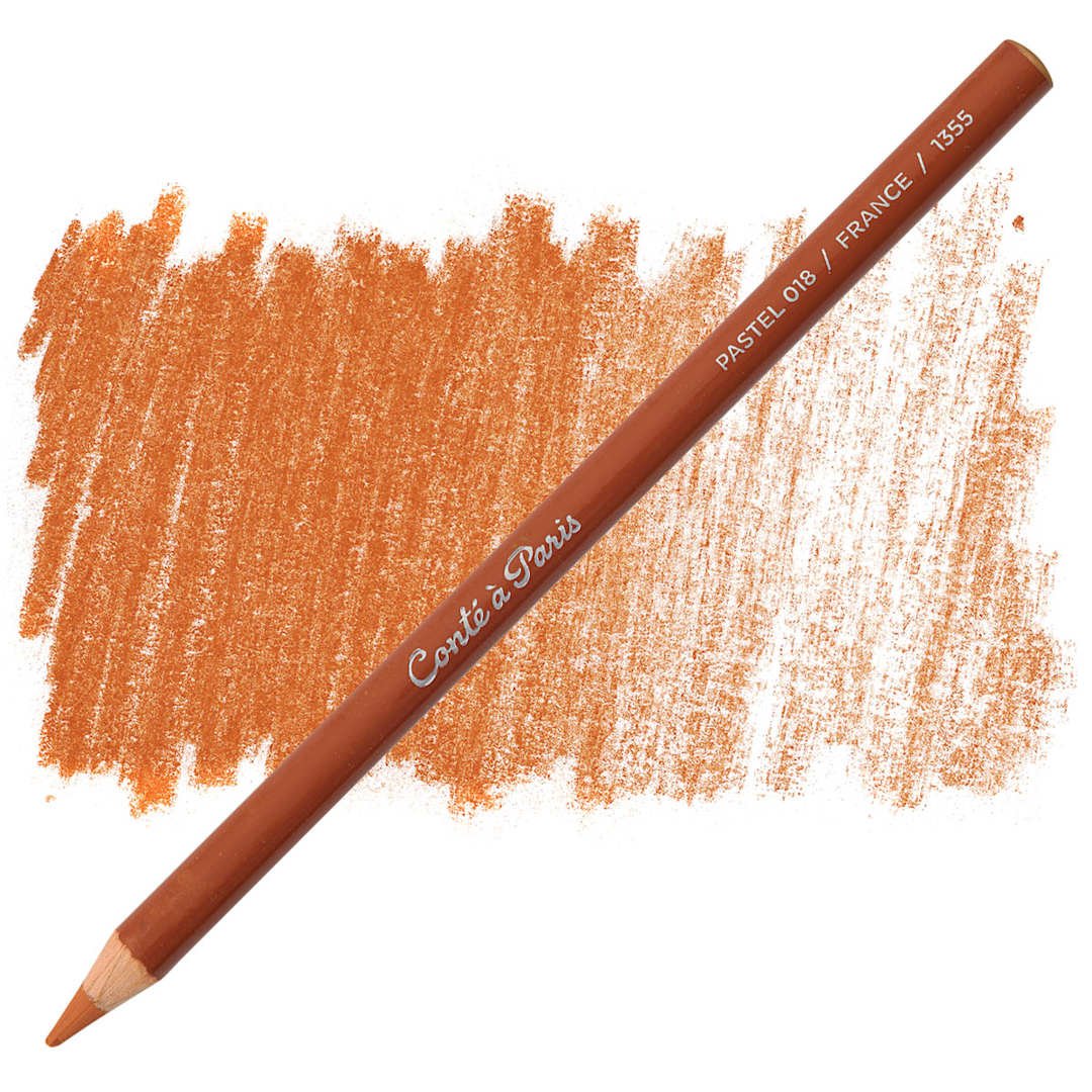 Open in modal - Conté à Paris Pastel Pencil - Raw Sienna pencil and swatch
