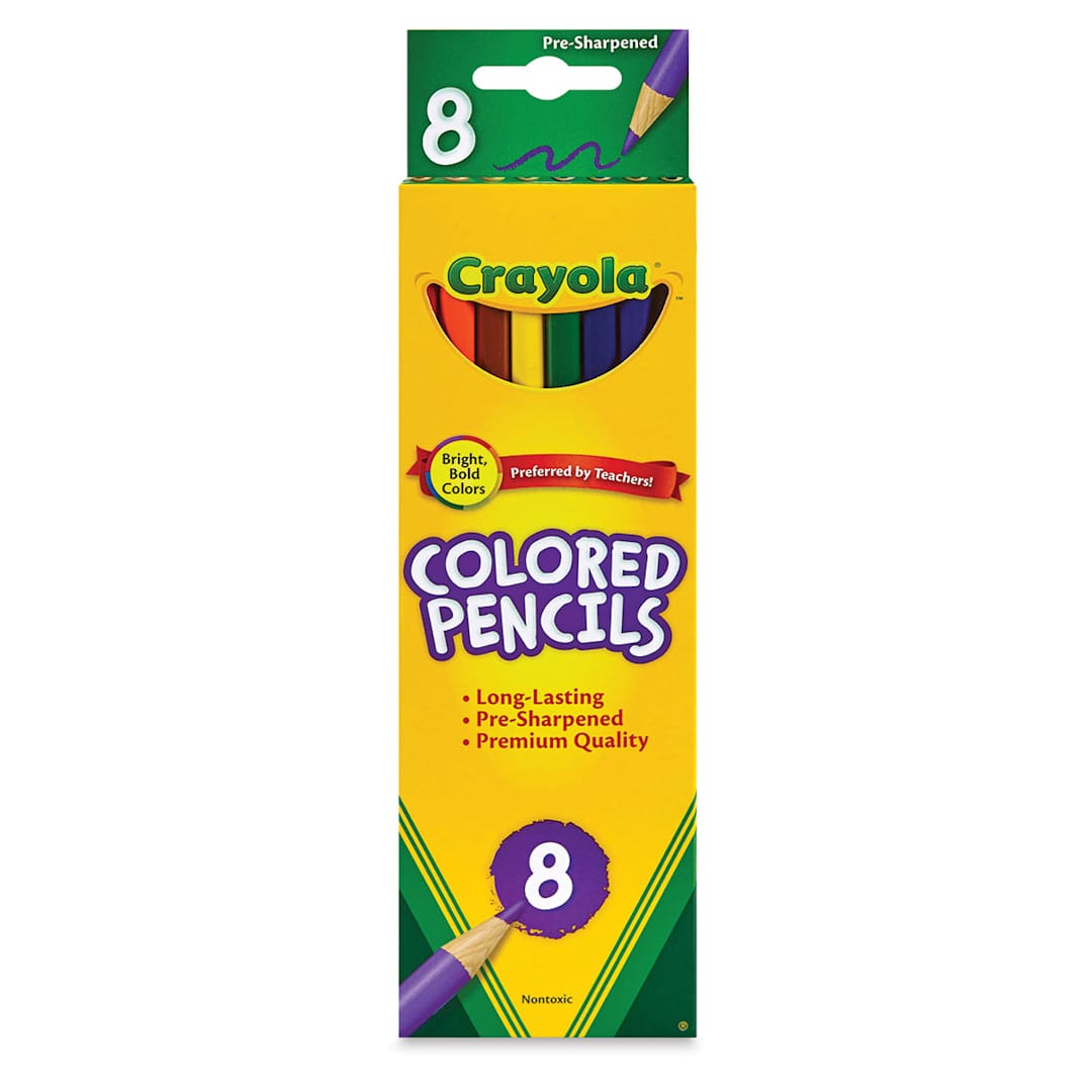 Open in modal - Crayola Colored Pencils - Assorted Colors, Set of 8 (front of package)