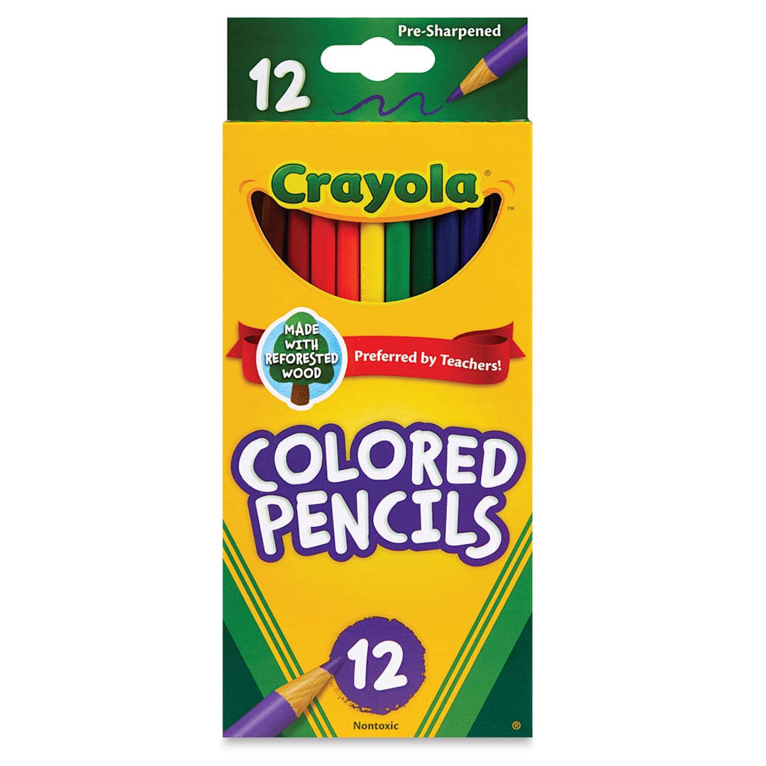 Open in modal - Crayola Colored Pencils - Assorted Colors, Set of 12 (front of package)