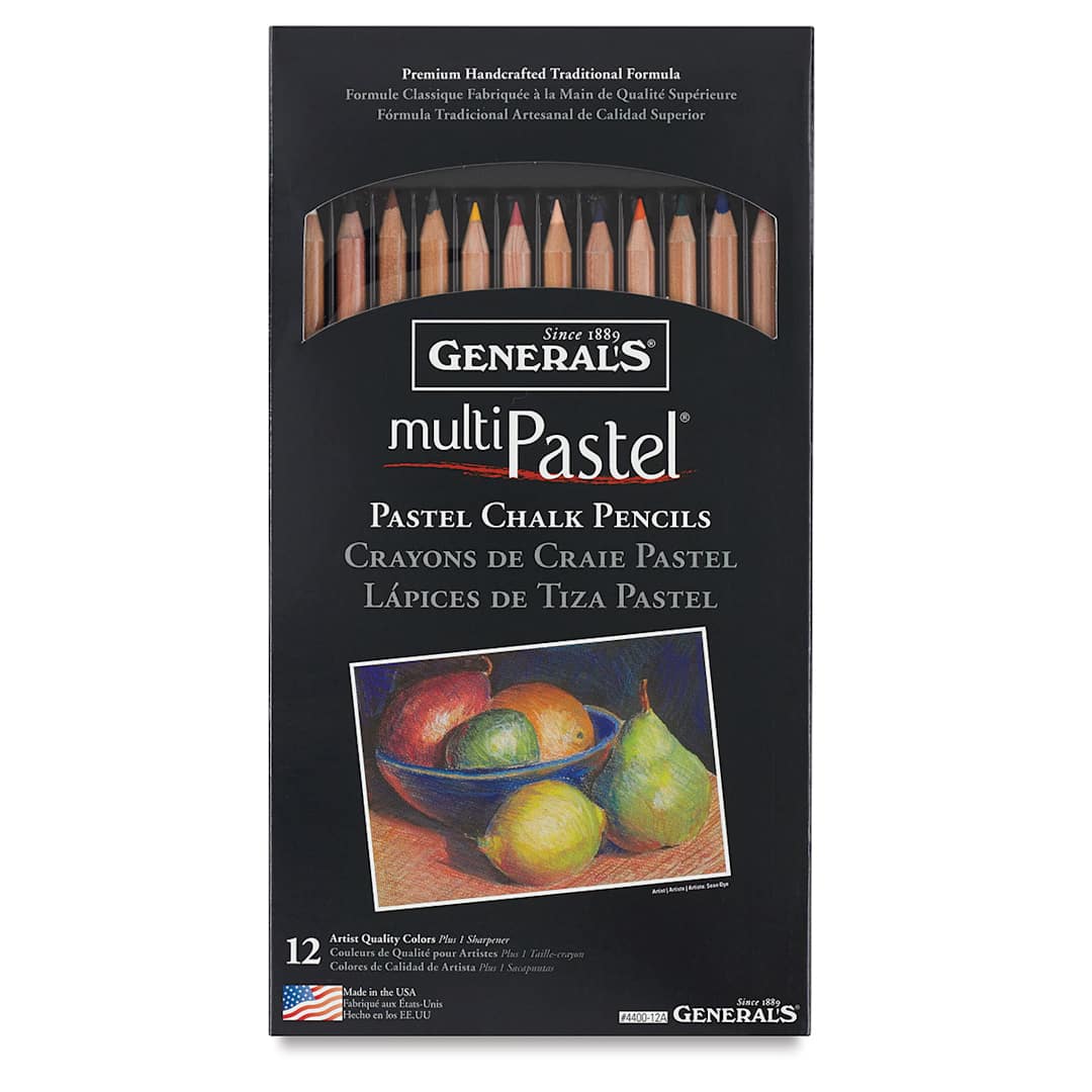 Open in modal - Pastel Chalk Pencil Set - Assorted Colors, Set of 12 (Outside of Packaging)