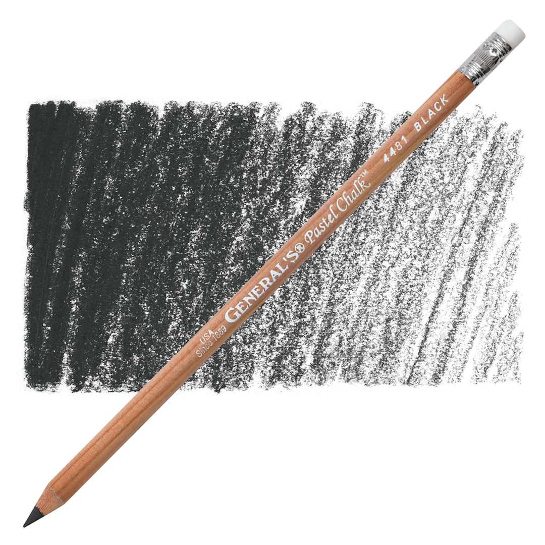 Open in modal - General's Pastel Chalk Pencil - Black pencil and swatch