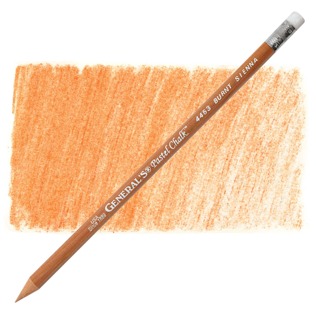 Open in modal - General's Pastel Chalk Pencil - Burnt Sienna pencil and swatch