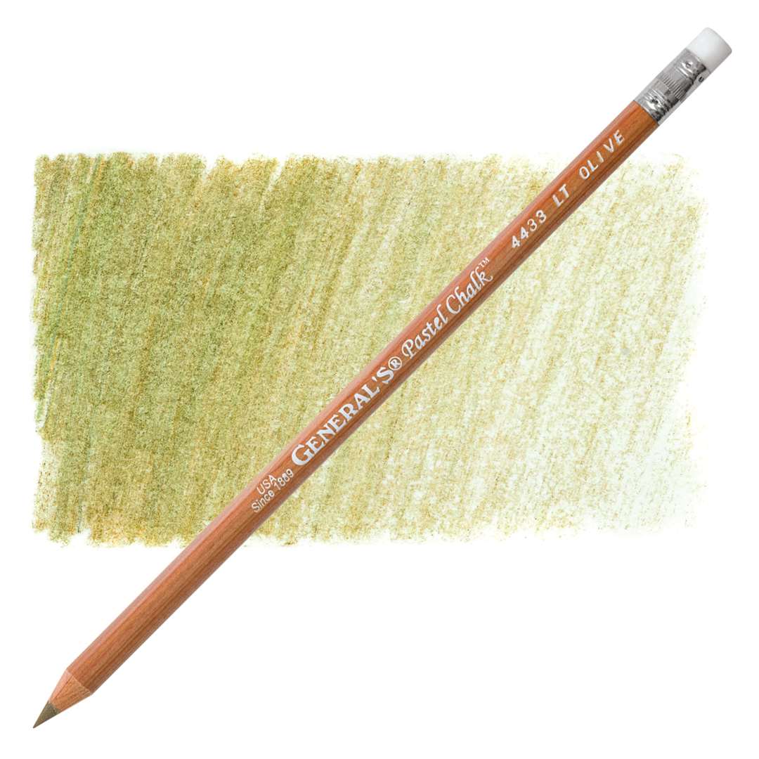 Open in modal - General's Pastel Chalk Pencil - Light Olive pencil and swatch