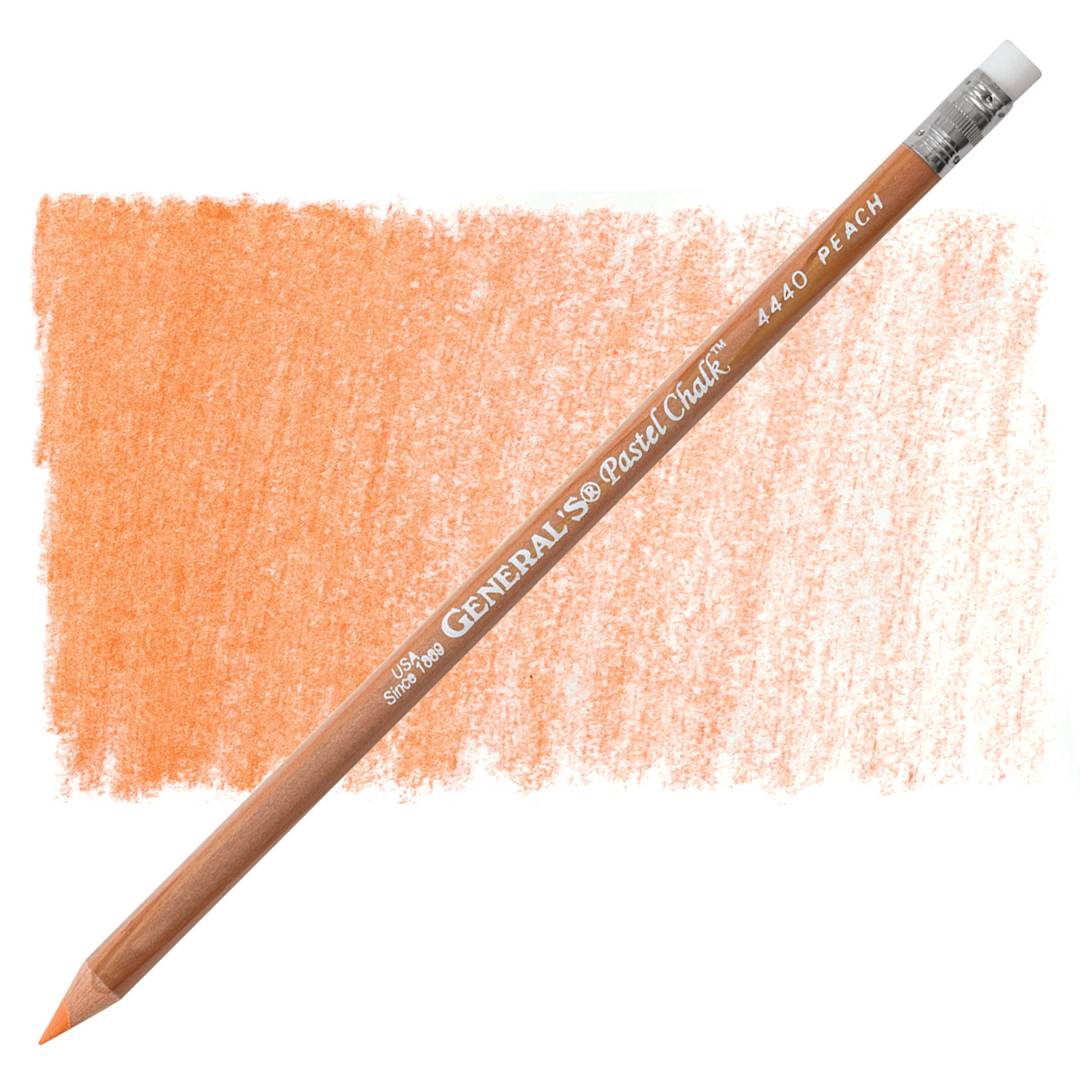 Open in modal - General's Pastel Chalk Pencil - Peach pencil and swatch