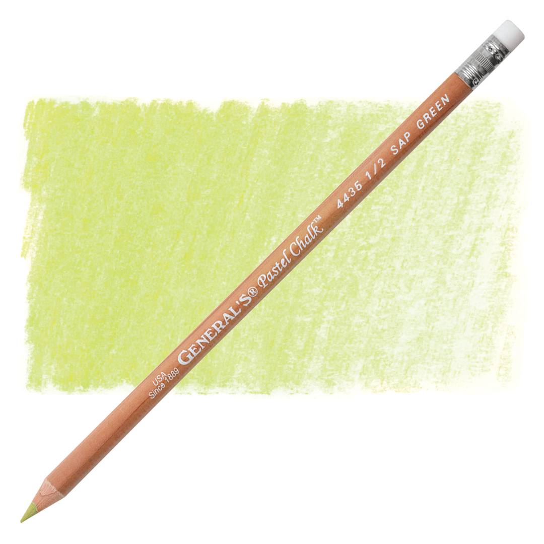 Open in modal - General's Pastel Chalk Pencil - Sap Green pencil and swatch