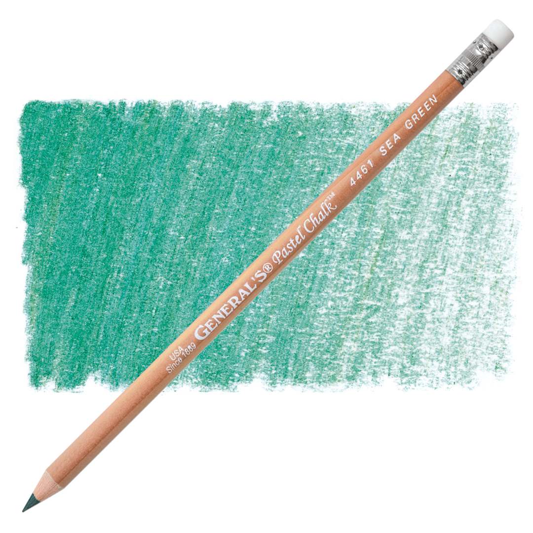 Open in modal - General's Pastel Chalk Pencil - Sea Green pencil and swatch