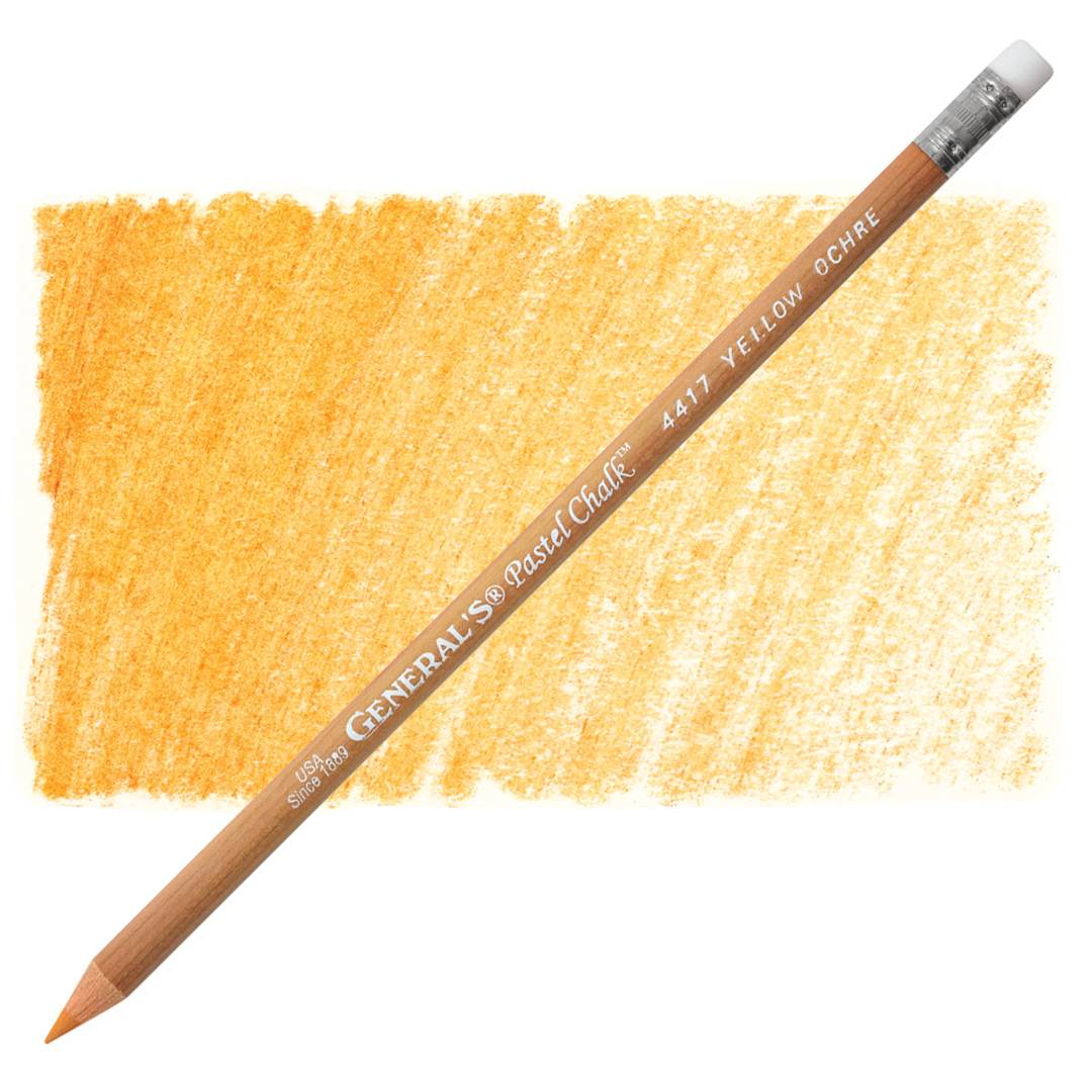 Open in modal - General's Pastel Chalk Pencil - Yellow Ochre pencil and swatch