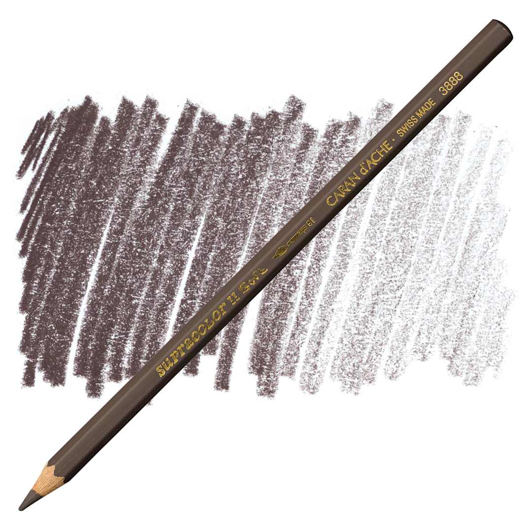 Open in modal - Caran d'Ache Supracolor Soft Aquarelle Pencil - Bistre pencil and swatch