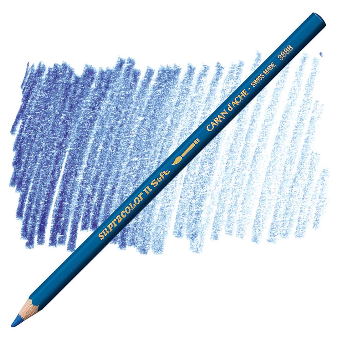Open in modal - Caran d'Ache Supracolor Soft Aquarelle Pencil - Bluish Gray pencil and swatch