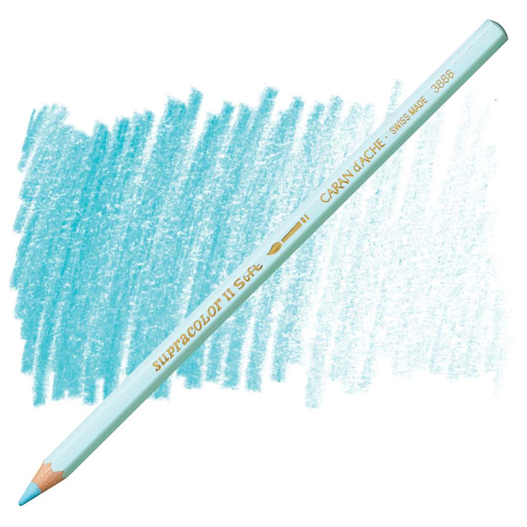 Open in modal - Caran d'Ache Supracolor Soft Aquarelle Pencil - Bluish Pale pencil and swatch