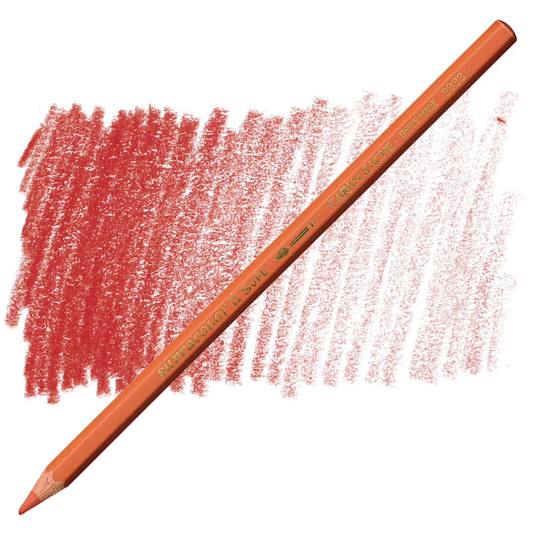 Open in modal - Caran d'Ache Supracolor Soft Aquarelle Pencil - English Red pencil and swatch