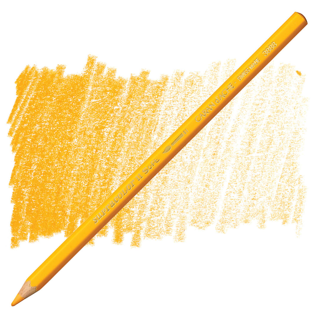 Open in modal - Caran d'Ache Supracolor Soft Aquarelle Pencil - Fast Orange pencil and swatch