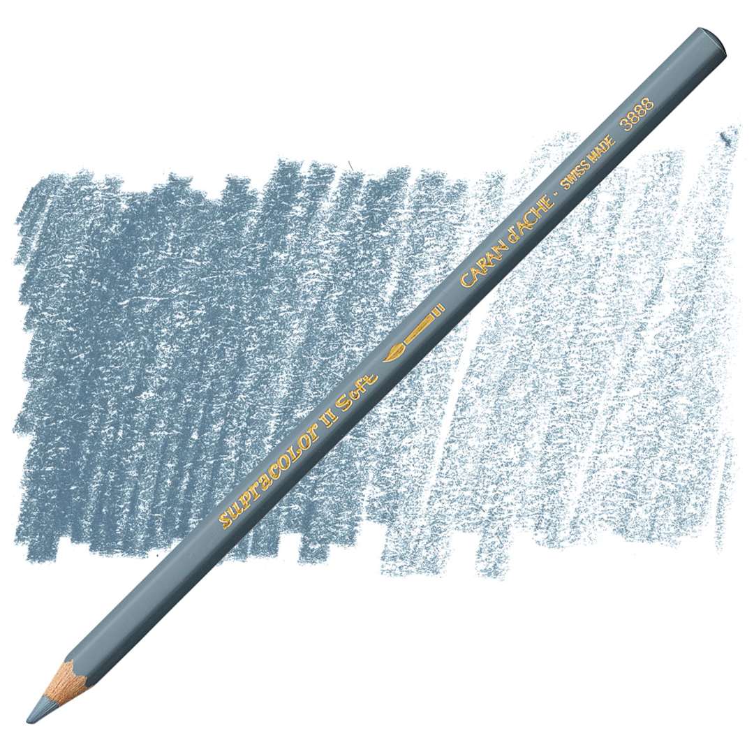 Open in modal - Caran d'Ache Supracolor Soft Aquarelle Pencil - Gray pencil and swatch