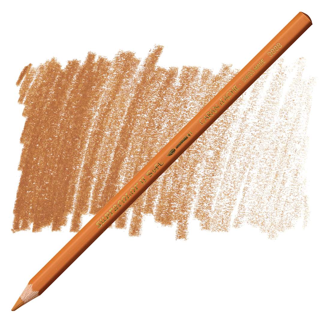 Open in modal - Caran d'Ache Supracolor Soft Aquarelle Pencil - Hazel pencil and swatch