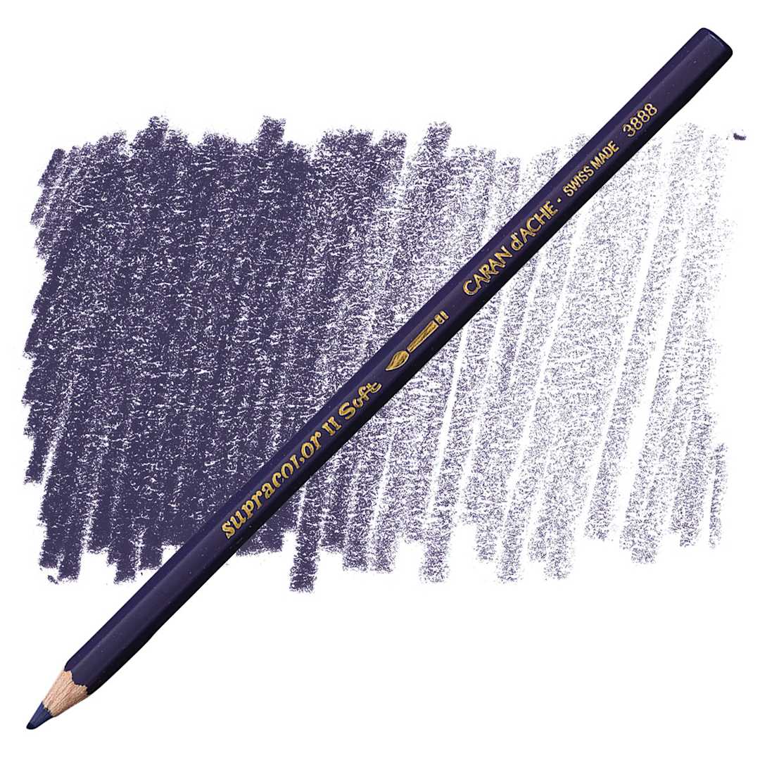 Open in modal - Caran d'Ache Supracolor Soft Aquarelle Pencil - Indigo Blue pencil and swatch