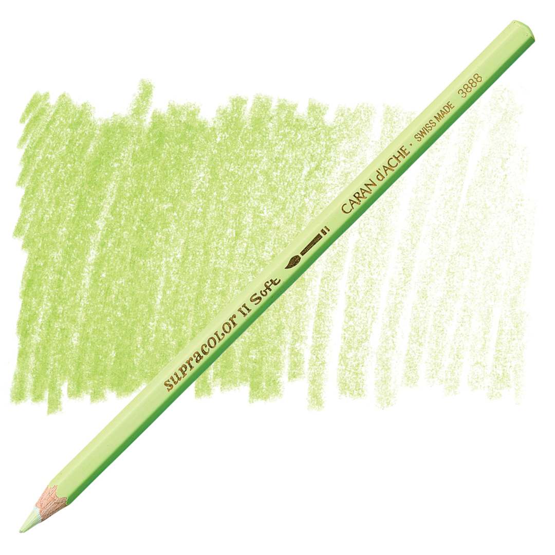 Open in modal - Caran d'Ache Supracolor Soft Aquarelle Pencil - Lime Green pencil and swatch