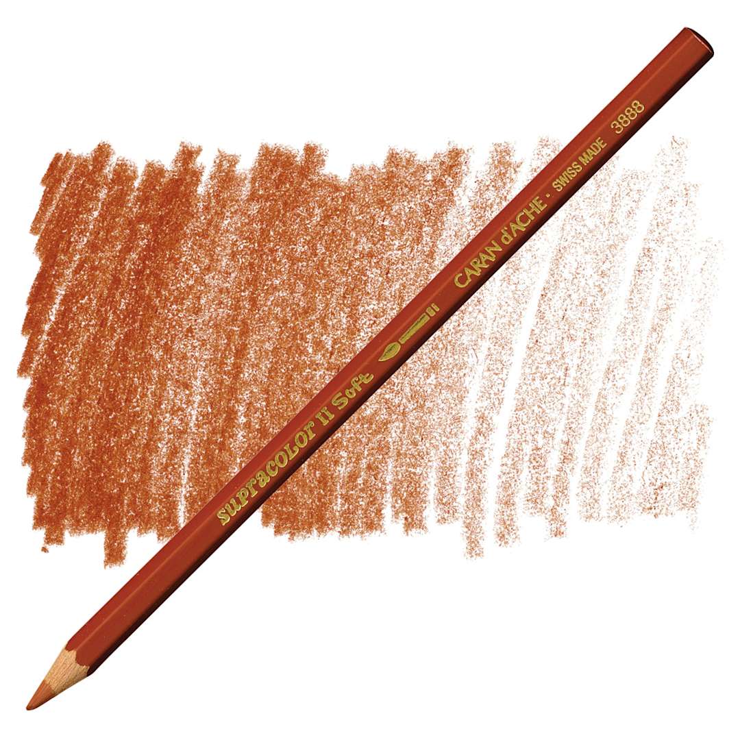 Open in modal - Caran d'Ache Supracolor Soft Aquarelle Pencil - Russet pencil and swatch