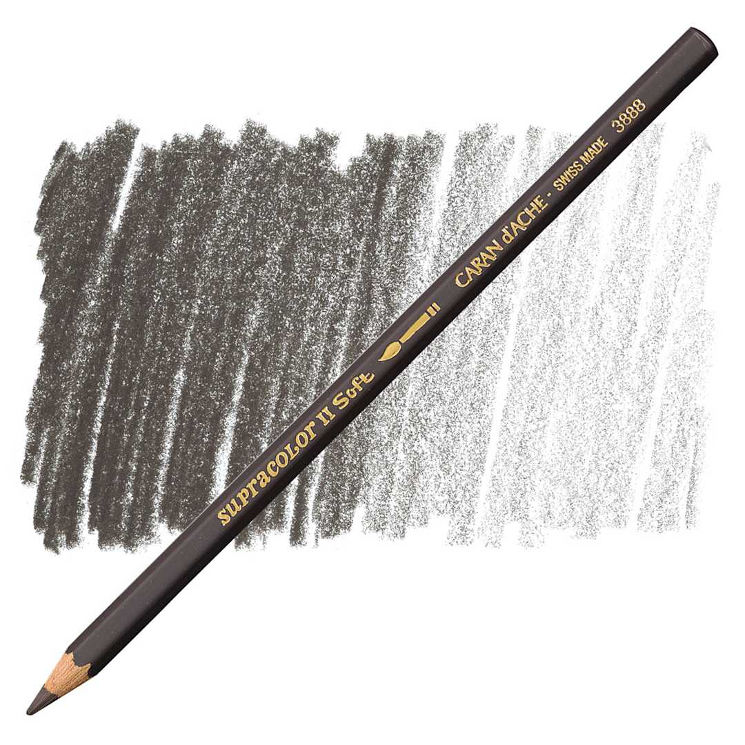 Open in modal - Caran d'Ache Supracolor Soft Aquarelle Pencil - Sepia pencil and swatch