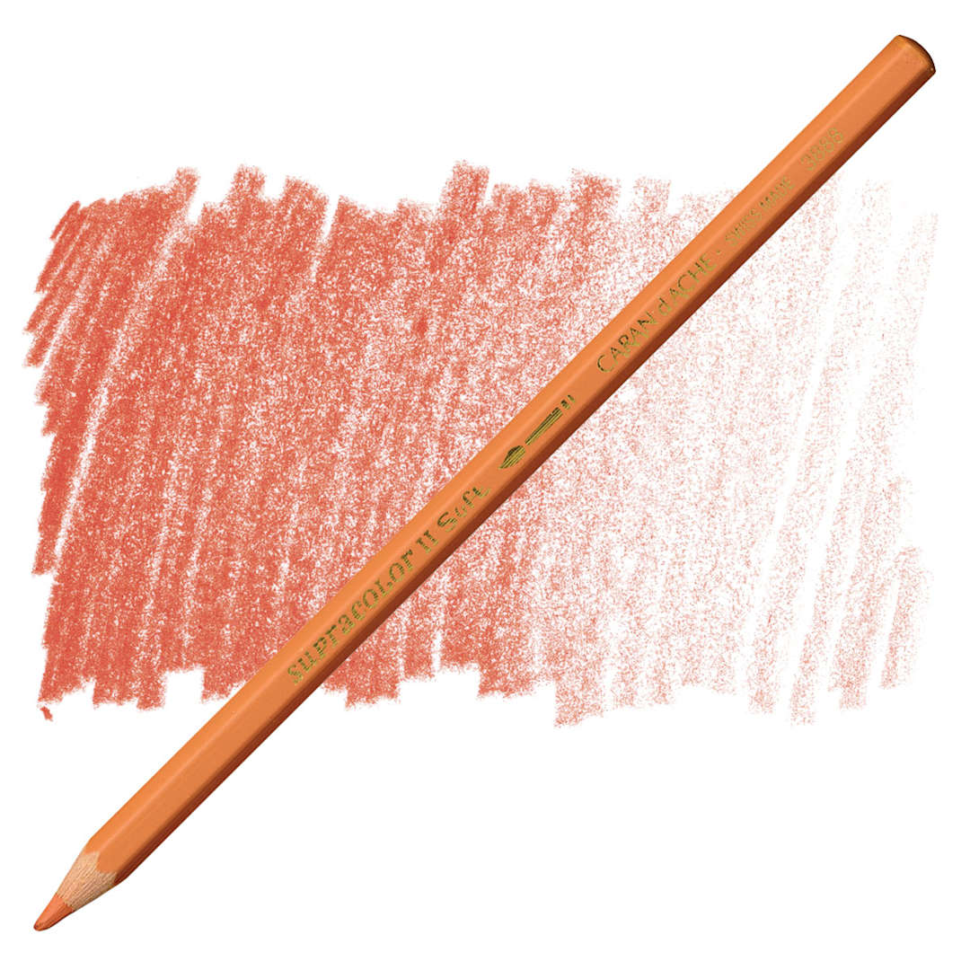 Open in modal - Caran d'Ache Supracolor Soft Aquarelle Pencil - Venetian Red pencil and swatch