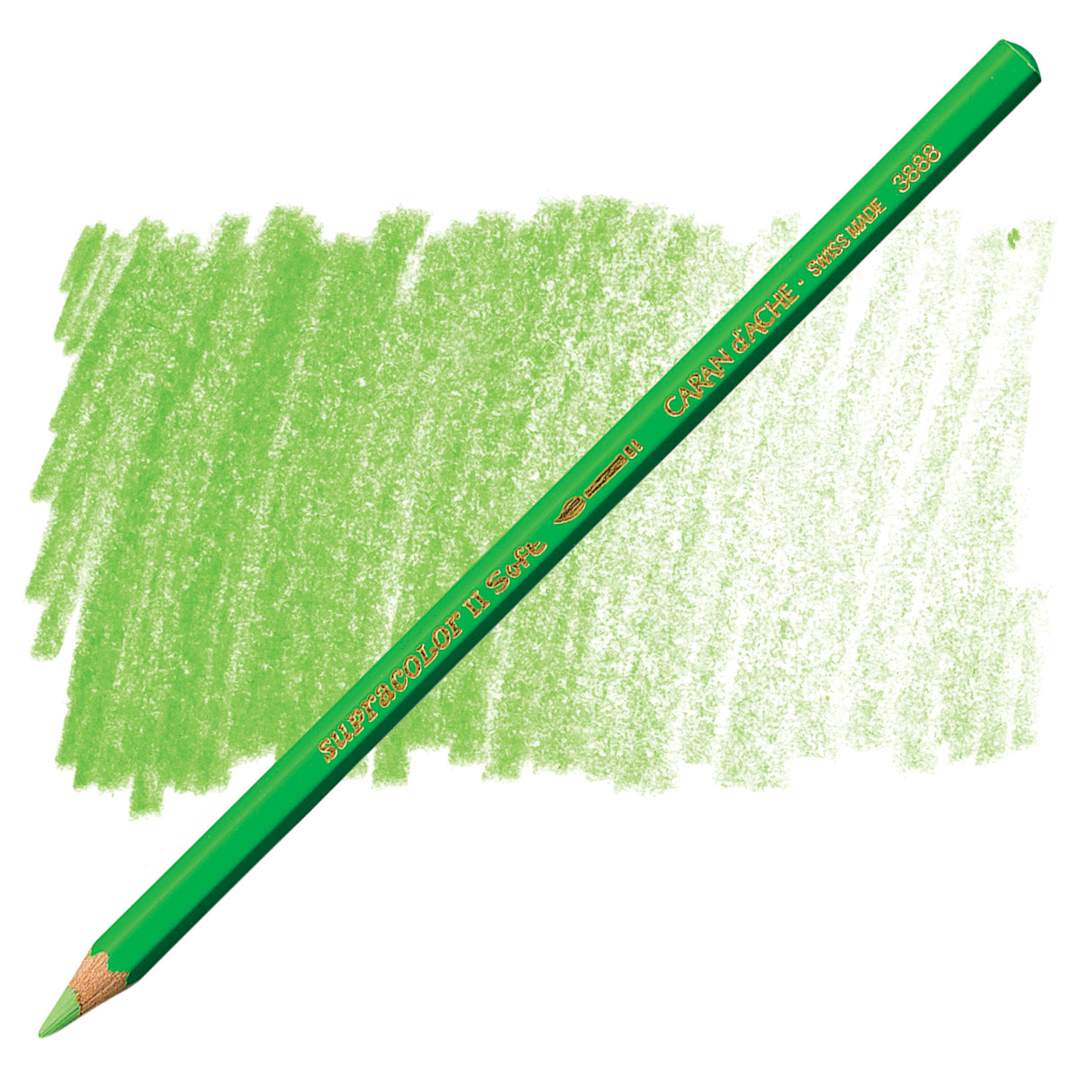 Open in modal - Caran d'Ache Supracolor Soft Aquarelle Pencil - Yellow Green pencil and swatch