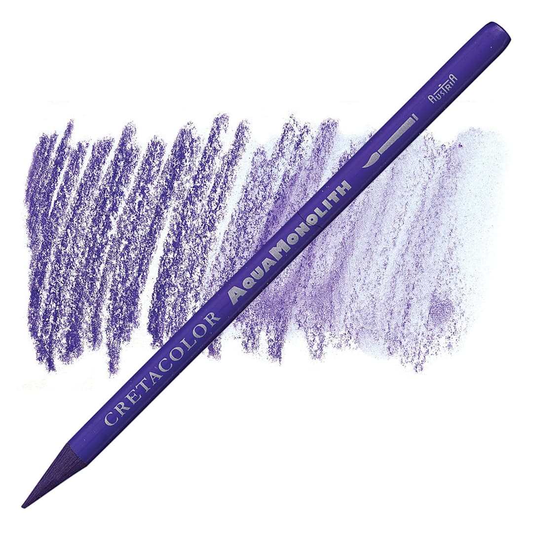Open in modal - Cretacolor Aqua Monolith Woodless Watercolor Pencil - Blue Violet pencil and swatch