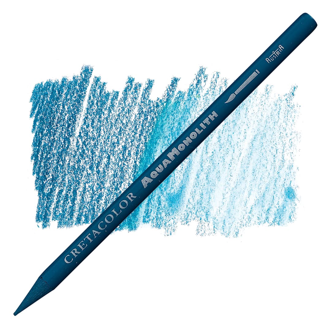 Open in modal - Cretacolor Aqua Monolith Woodless Watercolor Pencil - Bremen Blue pencil and swatch
