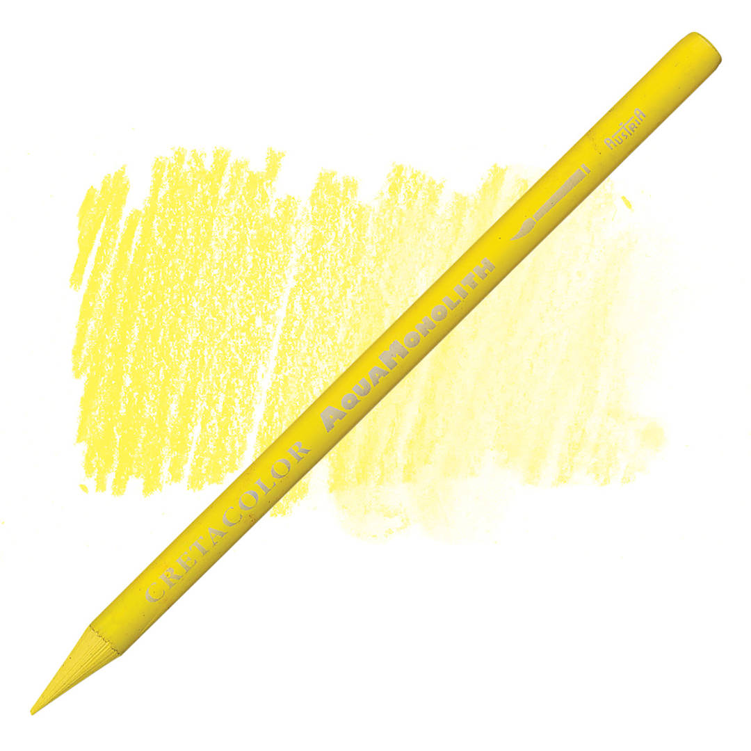 Open in modal - Cretacolor Aqua Monolith Woodless Watercolor Pencil - Cadmium Yellow pencil and swatch