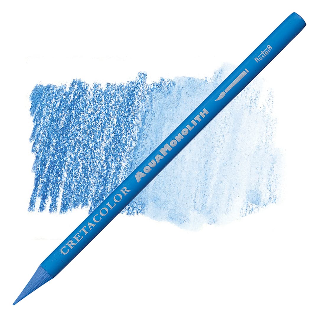 Open in modal - Cretacolor Aqua Monolith Woodless Watercolor Pencil - Delft Blue pencil and swatch