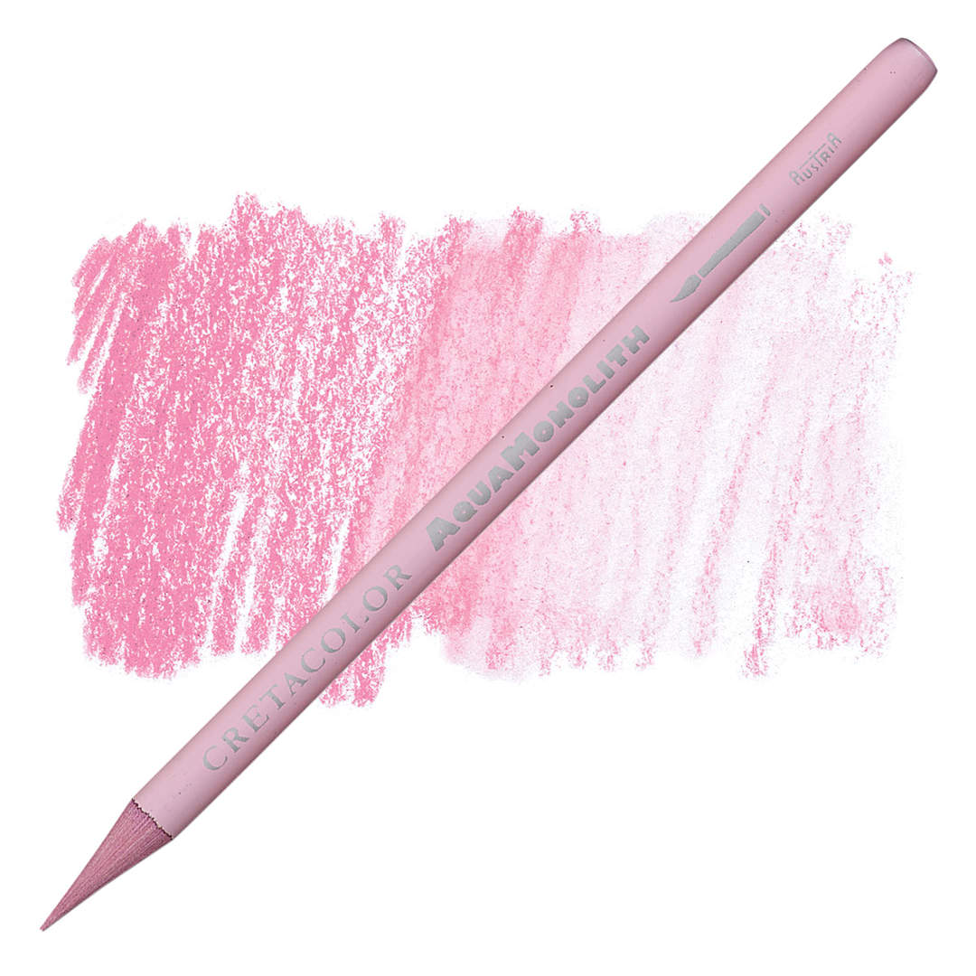 Open in modal - Cretacolor Aqua Monolith Woodless Watercolor Pencil - English Rose pencil and swatch